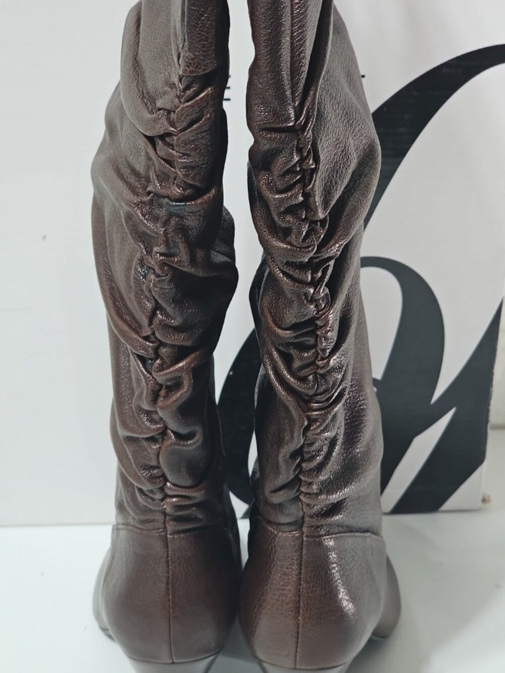 Nine West Scapegoat Dark Brown Women's Leather Heeled Boots Boots 5.5 M - Picture 13 of 16